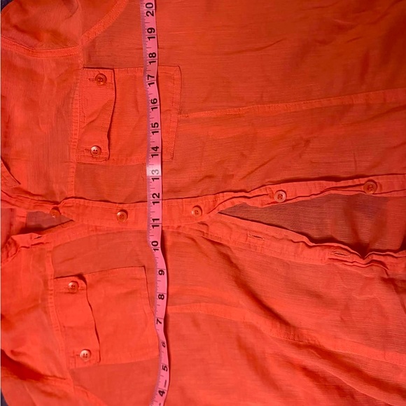 Liz Claiborne Orange 100% Cotton Button Down Shirt XL Coastal Preppy - Picture 4 of 7